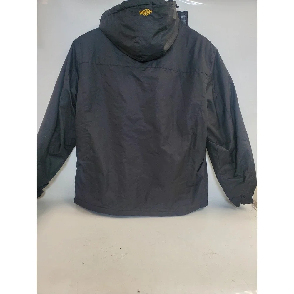 Wantdo Jacket Mens 3XL Black Hooded Water Resistant Fleece Lined Ski Snow